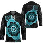 Australia Ovarian Cancer Awareness Hockey Jersey Brave Strong Teal Ribbon Aboriginal Art - Aussie Hoodie
