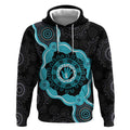 Australia Ovarian Cancer Awareness Hoodie Brave Strong Teal Ribbon Aboriginal Art - Aussie Hoodie