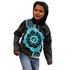 Australia Ovarian Cancer Awareness Kid Hoodie Brave Strong Teal Ribbon Aboriginal Art - Aussie Hoodie