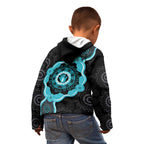 Australia Ovarian Cancer Awareness Kid Hoodie Brave Strong Teal Ribbon Aboriginal Art - Aussie Hoodie
