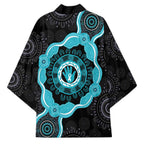 Australia Ovarian Cancer Awareness Kimono Brave Strong Teal Ribbon Aboriginal Art - Aussie Hoodie