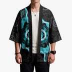 Australia Ovarian Cancer Awareness Kimono Brave Strong Teal Ribbon Aboriginal Art - Aussie Hoodie
