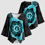 Australia Ovarian Cancer Awareness Kimono Sleeve Blouse Brave Strong Teal Ribbon Aboriginal Art - Aussie Hoodie
