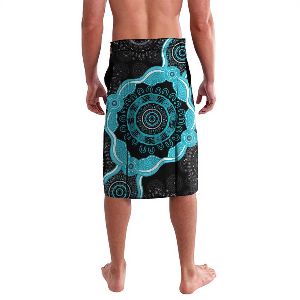 Australia Ovarian Cancer Awareness Lavalava Brave Strong Teal Ribbon Aboriginal Art - Aussie Hoodie
