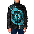Australia Ovarian Cancer Awareness Padded Jacket Brave Strong Teal Ribbon Aboriginal Art - Aussie Hoodie