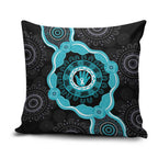 Australia Ovarian Cancer Awareness Pillow Cover Brave Strong Teal Ribbon Aboriginal Art - Aussie Hoodie