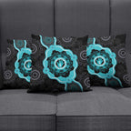 Australia Ovarian Cancer Awareness Pillow Cover Brave Strong Teal Ribbon Aboriginal Art - Aussie Hoodie