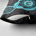 Australia Ovarian Cancer Awareness Pillow Cover Brave Strong Teal Ribbon Aboriginal Art - Aussie Hoodie