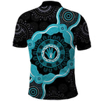Australia Ovarian Cancer Awareness Polo Shirt Brave Strong Teal Ribbon Aboriginal Art - Aussie Hoodie