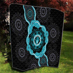 Australia Ovarian Cancer Awareness Quilt Brave Strong Teal Ribbon Aboriginal Art - Aussie Hoodie