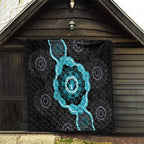 Australia Ovarian Cancer Awareness Quilt Brave Strong Teal Ribbon Aboriginal Art - Aussie Hoodie