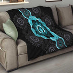 Australia Ovarian Cancer Awareness Quilt Brave Strong Teal Ribbon Aboriginal Art - Aussie Hoodie