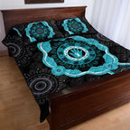Australia Ovarian Cancer Awareness Quilt Bed Set Brave Strong Teal Ribbon Aboriginal Art - Aussie Hoodie