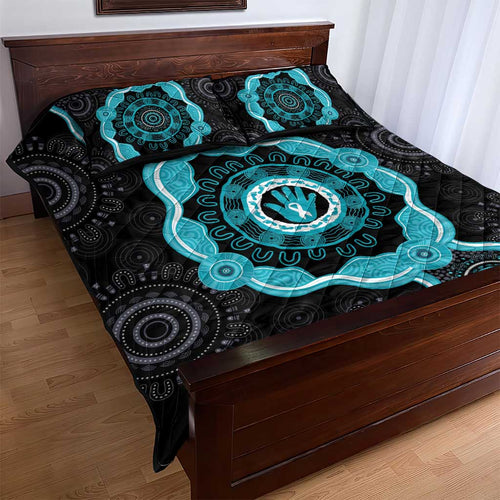Australia Ovarian Cancer Awareness Quilt Bed Set Brave Strong Teal Ribbon Aboriginal Art - Aussie Hoodie