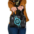 Australia Ovarian Cancer Awareness Shoulder Handbag Brave Strong Teal Ribbon Aboriginal Art - Aussie Hoodie
