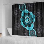 Australia Ovarian Cancer Awareness Shower Curtain Brave Strong Teal Ribbon Aboriginal Art - Aussie Hoodie