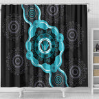 Australia Ovarian Cancer Awareness Shower Curtain Brave Strong Teal Ribbon Aboriginal Art - Aussie Hoodie