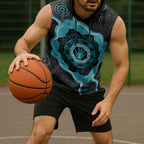 Australia Ovarian Cancer Awareness Sleeveless Hoodie Brave Strong Teal Ribbon Aboriginal Art - Aussie Hoodie
