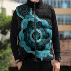 Australia Ovarian Cancer Awareness Sleeveless Puffer Jacket Brave Strong Teal Ribbon Aboriginal Art - Aussie Hoodie