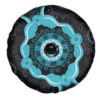 Australia Ovarian Cancer Awareness Spare Tire Cover Brave Strong Teal Ribbon Aboriginal Art - Aussie Hoodie