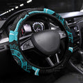 Australia Ovarian Cancer Awareness Steering Wheel Cover Brave Strong Teal Ribbon Aboriginal Art - Aussie Hoodie