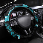 Australia Ovarian Cancer Awareness Steering Wheel Cover Brave Strong Teal Ribbon Aboriginal Art - Aussie Hoodie