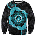 Australia Ovarian Cancer Awareness Sweatshirt Brave Strong Teal Ribbon Aboriginal Art - Aussie Hoodie