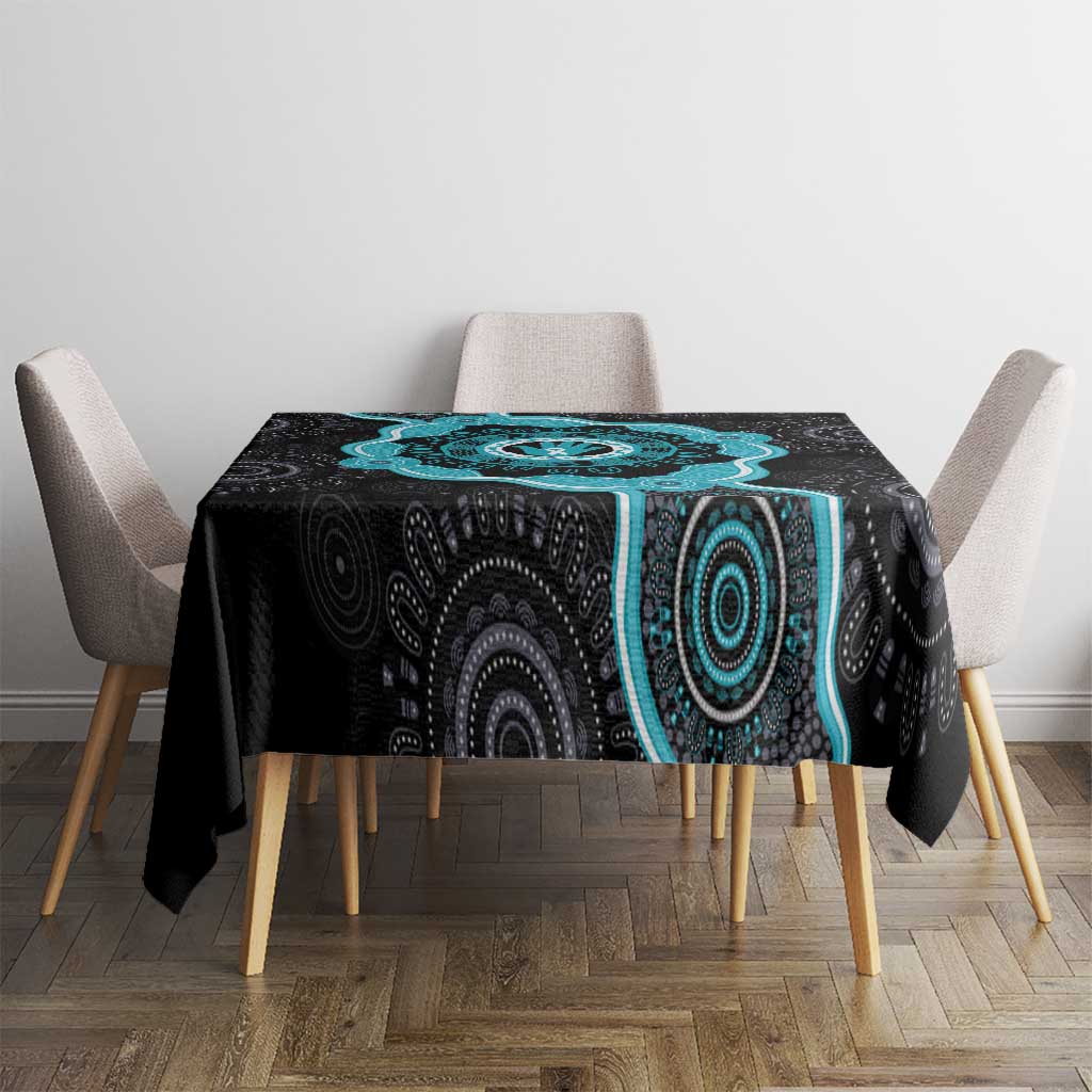 Australia Ovarian Cancer Awareness Tablecloth Brave Strong Teal Ribbon Aboriginal Art - Aussie Hoodie