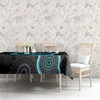 Australia Ovarian Cancer Awareness Tablecloth Brave Strong Teal Ribbon Aboriginal Art - Aussie Hoodie