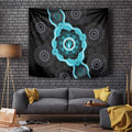 Australia Ovarian Cancer Awareness Tapestry Brave Strong Teal Ribbon Aboriginal Art - Aussie Hoodie