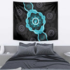 Australia Ovarian Cancer Awareness Tapestry Brave Strong Teal Ribbon Aboriginal Art - Aussie Hoodie