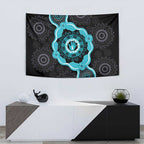 Australia Ovarian Cancer Awareness Tapestry Brave Strong Teal Ribbon Aboriginal Art - Aussie Hoodie
