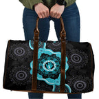 Australia Ovarian Cancer Awareness Travel Bag Brave Strong Teal Ribbon Aboriginal Art - Aussie Hoodie
