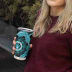 Australia Ovarian Cancer Awareness Tumbler Cup Brave Strong Teal Ribbon Aboriginal Art - Aussie Hoodie