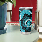 Australia Ovarian Cancer Awareness Tumbler Cup Brave Strong Teal Ribbon Aboriginal Art - Aussie Hoodie