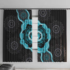 Australia Ovarian Cancer Awareness Window Curtain Brave Strong Teal Ribbon Aboriginal Art - Aussie Hoodie