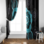 Australia Ovarian Cancer Awareness Window Curtain Brave Strong Teal Ribbon Aboriginal Art - Aussie Hoodie