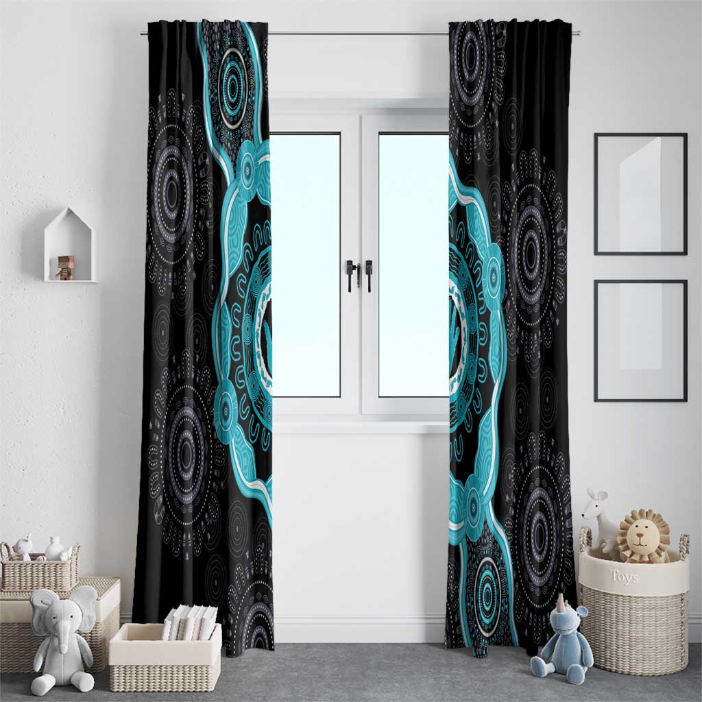 Australia Ovarian Cancer Awareness Window Curtain Brave Strong Teal Ribbon Aboriginal Art - Aussie Hoodie