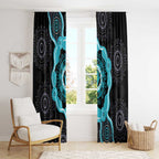 Australia Ovarian Cancer Awareness Window Curtain Brave Strong Teal Ribbon Aboriginal Art - Aussie Hoodie