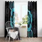 Australia Ovarian Cancer Awareness Window Curtain Brave Strong Teal Ribbon Aboriginal Art - Aussie Hoodie