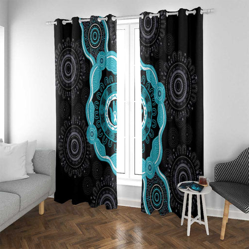 Australia Ovarian Cancer Awareness Window Curtain Brave Strong Teal Ribbon Aboriginal Art - Aussie Hoodie