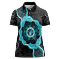 Australia Ovarian Cancer Awareness Women Polo Shirt Brave Strong Teal Ribbon Aboriginal Art - Aussie Hoodie