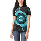 Australia Ovarian Cancer Awareness Women Polo Shirt Brave Strong Teal Ribbon Aboriginal Art - Aussie Hoodie