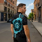 Australia Ovarian Cancer Awareness Zipper Polo Shirt Brave Strong Teal Ribbon Aboriginal Art - Aussie Hoodie