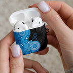 Australia Autism Awareness Month AirPods Case Indigenous Lizard With Blue Ribbon - Aussie Hoodie