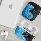 Australia Autism Awareness Month AirPods Case Indigenous Lizard With Blue Ribbon - Aussie Hoodie