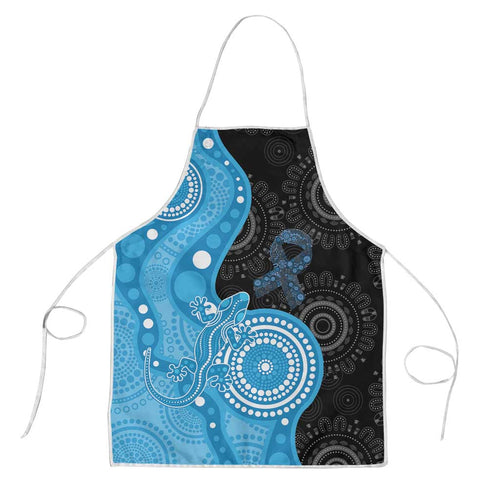 Australia Autism Awareness Month Apron Indigenous Lizard With Blue Ribbon - Aussie Hoodie