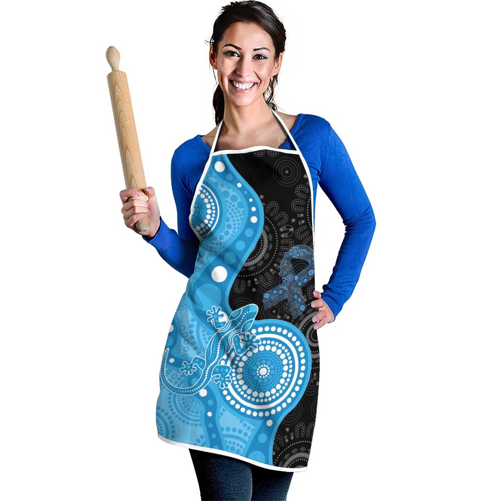 Australia Autism Awareness Month Apron Indigenous Lizard With Blue Ribbon - Aussie Hoodie