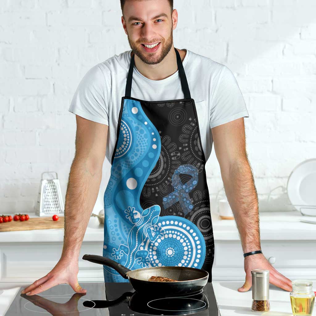 Australia Autism Awareness Month Apron Indigenous Lizard With Blue Ribbon - Aussie Hoodie