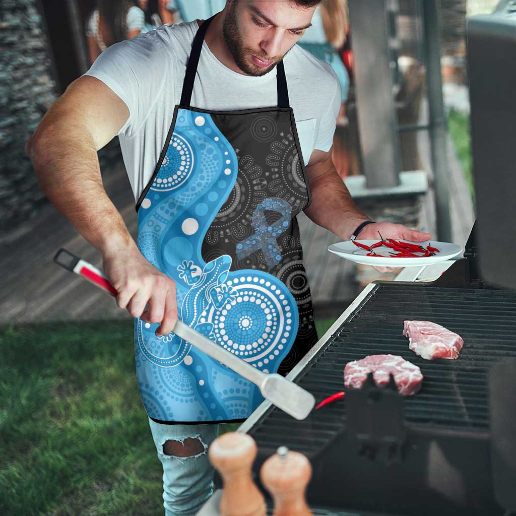 Australia Autism Awareness Month Apron Indigenous Lizard With Blue Ribbon - Aussie Hoodie